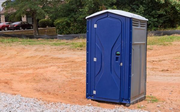 short-term portable restrooms should be serviced frequently, generally once a week